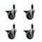 Service Caster 3.5'' Thermoplastic Rubber Swivel 1-1/8'' Expanding Stem Caster Set with Brake, 4PK SCC-EX20S3514-TPRB-PLB-118-4 - alternate 1